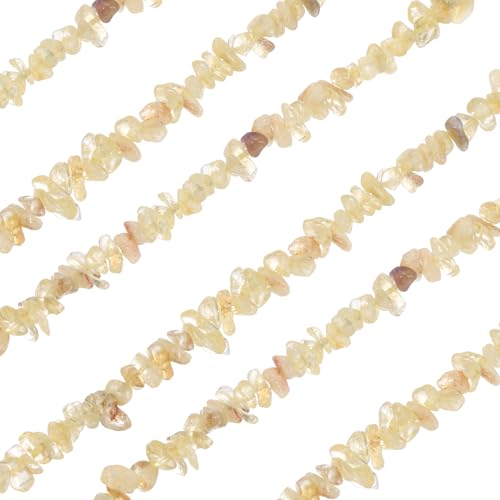 MECCANIXITY 310 Pcs Natural Drilled Citrine Chip Gemstone Chips Bulk 3mm to 5mm Dia. Irregular Tumbled Crystal Chip Beads for Jewelry Making Craft Supplies (Yellow) - color: Citrine, size: 3-5mm