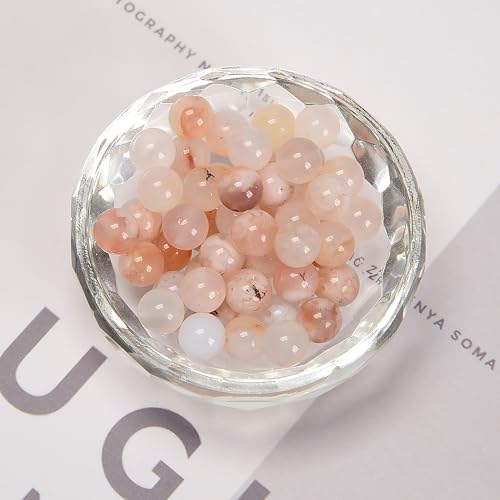 48Pcs 8mm Coffee Vein Agate Natural Round Loose Real Stone Beads Gemstone Genuine for DIY Hand Made Craft Jewelry Bracelet Earring Necklace String Making Energy Healing Power - color: Coffee Vein Agate, size: 8mm