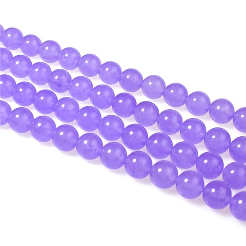 MJDCB Stone Beads 6mm 60pcs Round Lavender Purple Jade Loose Gemstone Bead Charms for Jewelry Making Bracelet Necklace Earring Pendant - color: Lavender Purple Jade, size: 6mm