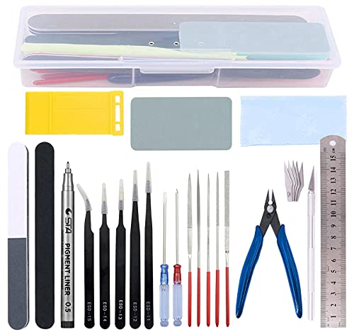 26Pcs Gundam Model Tools Kit Gunpla Tool Kit Gundam Modeler Basic Tools for Gundam Bandai Hobby Building Assembling Making - color: 26pcs Gundam Kits Tools