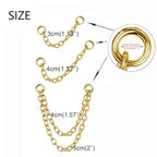 4Pcs Gold Earrings Connector Chains Set for Women, Convertible Dangle Chain for Double Piercings 50mm - color: silver and gold 6pcs