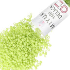 Miyuki Delica Seed Beads – Size 11/0 (1.6 mm), DB0733, Opaque Chartreuse, 7.2 g, Approx. 1440 Beads, Made in Japan - color: DB0733 - Opaque Chartreuse