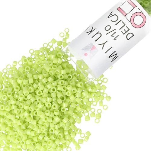 Miyuki Delica Seed Beads – Size 11/0 (1.6 mm), DB0733, Opaque Chartreuse, 7.2 g, Approx. 1440 Beads, Made in Japan - color: DB0733 - Opaque Chartreuse