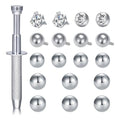 QWALIT Piercing Taper Threadless Insertion Tool - Titanium Labret Pin 16g, 18g, 20g - color: 21 - Silver Ball Grabber Tool+Ball