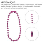 MECCANIXITY Ball Bead Chain Beaded Necklace Chains 5 Inch Adjustable Metal Ball Chains 2.4mm/0.1inch Keychain for Jewelry Making,DIY Craft Projects,Pack of 12(Rose Red) - color: Rose Red