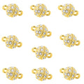 10PCS Magnetic Jewelry Clasps, Crystal Ball Connectors, Magnetic Necklace Clasps and Closures Easy-to-Use for Jewelry Closures (Gold) - color: gold