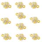 10PCS Magnetic Jewelry Clasps, Crystal Ball Connectors, Magnetic Necklace Clasps and Closures Easy-to-Use for Jewelry Closures (Gold) - color: gold