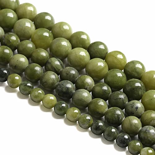 75PCS 10MM Natural Stone Chinese Green Jade Loose Beads for Jewelry Making DIY Bracelet Necklace - color: Chinese Green Jade, size: 10mm (2 strands)