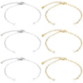 SUNNYCLUE 1 Box 16pcs Adjustable Slider Chain Links Paperclip Bracelet Chain 304 Stainless Steel Silver Gold Bracelet Charms Link with Lobster Clasp for Jewelry Making Bracelet Women Gifts DIY Crafts