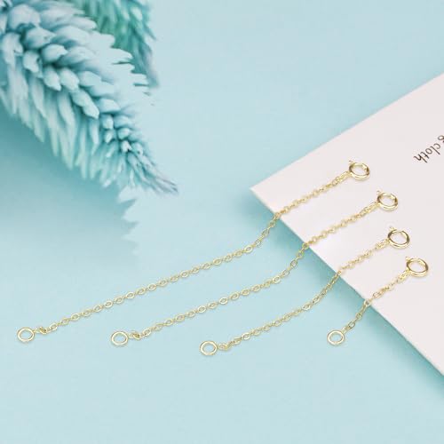 Necklace Extender 925 Sterling Silver Hypoallergenic Chain Extender with Jewelry Clasps, Necklace Bracelet Anklet Extension for Women