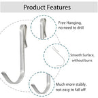 20pcs J-Shaped Stainless Steel Hanger Hooks - Clip-On, Wire Rack, Sink Grid & Shelf Hooks for Kitchen, Bedroom & Office, Silver - color: Silver, size: 0.1"