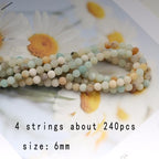240Pcs Natural Frosted Amazonite Gemstone Beads Energy Healing Crystal Stone Round Loose Gemstone Stone Beads for Jewelry Making, DIY Bracelets Necklaces (Frosted Amazonite-6mm) - color: Frosted Amazonite-6mm