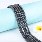 Natural Stone Beads Round Genuine Real Stone Beading Strand Loose Gemstones DIY Smooth Bead for Bracelet Necklace Earrings Jewelry Making (Black Larvikite, 6mm 60 Pieces) - color: Black Larvikite, size: 6mm 60pcs