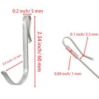 20pcs J-Shaped Stainless Steel Hanger Hooks - Clip-On, Wire Rack, Sink Grid & Shelf Hooks for Kitchen, Bedroom & Office, Silver - color: Silver, size: 0.1"