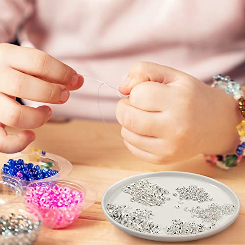880 Pieces Jewelry Making Accessories Set Include 80 Lobster Clasps 200 Bead Knot Covers 200 Crimp Cover 200 Crimp End Tip and 200 Jump Ring Connectors for DIY Crafts Bracelet Jewelry Supplies, Silver