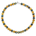 Simple Classic Hand Knotted Created Semi Precious Gemstone Round Ball 10MM Bead Strand Choker Collarbone Necklace Western Jewelry For Women Toggle Clasp 15 17 19 Inch - color: Brown Sardonyx