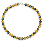Simple Classic Hand Knotted Created Semi Precious Gemstone Round Ball 10MM Bead Strand Choker Collarbone Necklace Western Jewelry For Women Toggle Clasp 15 17 19 Inch - color: Brown Sardonyx