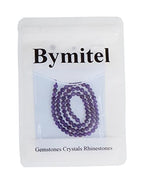Bymitel 90 pcs Natural Genuine Real Round Loose Stone Beads Gemstone Spacers for Charm DIY Jewelry Making 15.5" per Strand 4mm (Amethyst, 4mm) - color: Amethyst, size: 4mm