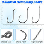 Fishing Hooks Swivel Sinker Set, 120Pcs Fishing Terminal Tackle Assortment Baitholder Octopus Circle Hooks Barrel Swivels Slipt Shot Sinker Weight Beads with Tackle Box