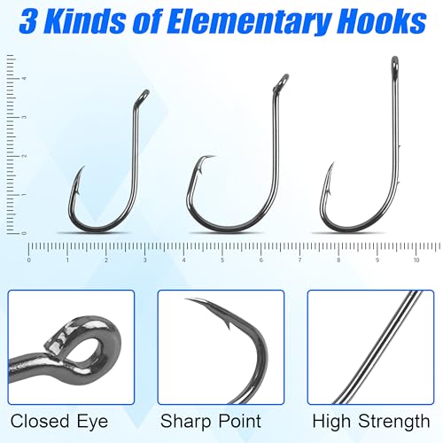 Fishing Hooks Swivel Sinker Set, 120Pcs Fishing Terminal Tackle Assortment Baitholder Octopus Circle Hooks Barrel Swivels Slipt Shot Sinker Weight Beads with Tackle Box