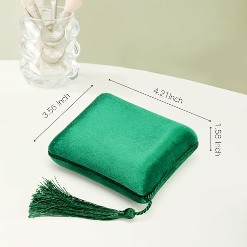 TAIMY Necklace Boxes, Velvet Small Earring and Necklace Case for Women with Tassel, Empty Long Necklace Pendant Box for Her(Green) - color: Green