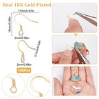 SUNNYCLUE 1 Box 100Pcs 18k Gold Plated Earring Hooks French Ear Hooks Fish Hook Earrings Ear Wires Fishhook Earring Findings for Jewellery Making Adult DIY Dangle Earrings Craft Accessories Supply - color: 100pcs Real 18k Gold Plated Earring Hooks