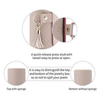 VLANDO Viaggio Mothers Day Gifts Her - Small Jewelry Case Box - Travel Essential Accessories for Women, Travelers, Couples, Mom, Friends, Bridesmaid - color: A. Grey&Red