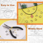 Tanstic 1403Pcs Bronze Open Jump Rings Kit, 4mm, 5mm, 6mm, 7mm, 8mm, 10mm Jewelry Jump Rings with Jump Ring Opener, Jewelry Pliers and Tweezer for Jewelry Making - color: Bronze Jump Rings