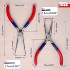 2PCS Mini Needle Nose Pliers Set Mini Long Nose Pliers and Bent Extra Long Needle Nose Pliers for Wire Wrapping Object Gripping - style: Straight & Bent Needle Nose Plier