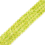 Adabele 15 Inch Natural Green Crystal (Imitation Peridot) Gemstone Beads 6mm Faceted Flat Round Coin Gem Stone Spacer (62-67pcs) for Jewelry Making GZ13-2 - color: Green Crystal (Peridot Imitation), size: 15 Inch/1 Strand