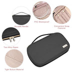 Jewelry Travel Case Organizer for Necklaces, Earrings, Rings, Bracelet, Watch, Soft Sided, Black - color: Black