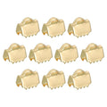 uxcell 30Pcs Ribbon End Crimp Clamps, 6.5mm Pinch Cord End Clasps Stainless Steel Curled Bead Clasp for Ribbon Lace Bookmark Ends Keychain DIY Making, Gold - size: 6.5mm