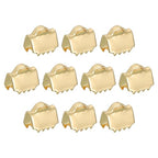 uxcell 30Pcs Ribbon End Crimp Clamps, 6.5mm Pinch Cord End Clasps Stainless Steel Curled Bead Clasp for Ribbon Lace Bookmark Ends Keychain DIY Making, Gold - size: 6.5mm