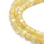 Pandahall 364pcs Natural Gemstone Cube Beads Yellow Apatite Faceted Square Stone Bead 2x2x2mm Crystal Energy Stone Healing Power for Jewelry Making