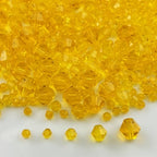 1310pcs Bicone Crystal Glass Beads 2mm 3mm 4mm 6mm 8mm Faceted Crystal Spacer Beads for Bracelets Necklace Pendants Earrings DIY Jewelry Craft Making(Gold Yellow) - color: Gold Yellow