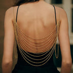 Body Chain,Body Jewelry for Women,Sexy Layered Chest Chain,Layered Adjustable Waist Jewelry for Beach Accessories,Gold Plated Waist Chains - color: Gold-I