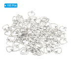 PATIKIL Heart Charm, 100Pcs Mini Heart Circle Pendant Charm Bulk for Jewelry Making Earrings Necklace Wedding Crafts - color: Dark Silver