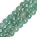 JOE FOREMAN 2MM Big Hole 10mm Green Aventurine Jade Round Natural Gemstone Semi Precious Loose Beads for Jewelry Making 15" Beaded Strand DIY Handmade Craft Supplies - size: 10mm