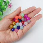 626PCS 10mm Glass Beads Jewelry Making Beads Imitative Jade Beads Bracelet Round Space Loose Beads for Earring, Necklaces-Adult Craft Supplies - size: 10mm Mixed Set