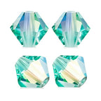 100pcs Authentic Preciosa 3mm (0.12 Inch) Small Faceted Bicone Crystal Loose Beads Caribbean Sea AB (Blue) Compatible with Swarovski Elements Crystals for Jewelry Making Pre-B367 - color: Caribbean Sea AB, size: 3mm (0.12 Inch) - 100pcs