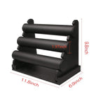ChezMax Triple Tier Jewery Display Removable Bracelet Holder Jewelry Stand Necklace Stand Jewelry Towers and Watch Holder for Home Organization - color: A- Black PU Leather