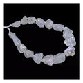Aqua Aura White Clear Quartz Crystal Nugget Raw Graduated Beads Strand 2mm Hole Drilled - color: Aqua Aura White Quartz