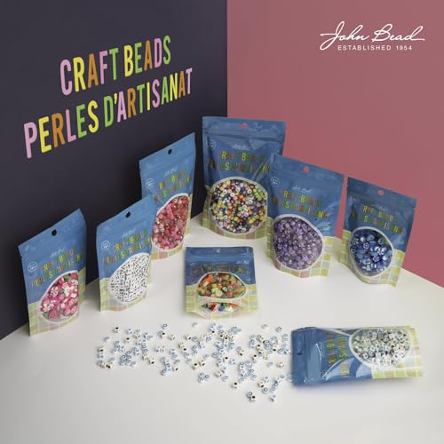 1150pcs John Bead 7mm White Round Acrylic Alphabet Beads for DIY Craft Jewelry Bracelet Necklace Making - color: Multicolor