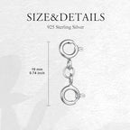 925 Sterling Silver Lobster Clasp for DIY Necklace Bracelet Jewelry Making, Double Spring Clasp with Closed Jump Rings, Necklace Extender Clasp Connector Bracelet Extension (Style 11) - style: Style 11