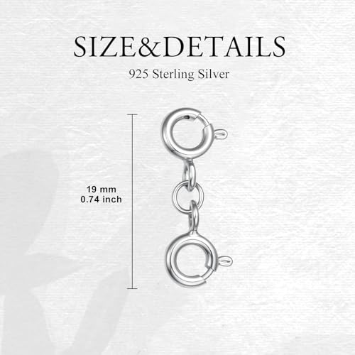 925 Sterling Silver Lobster Clasp for DIY Necklace Bracelet Jewelry Making, Double Spring Clasp with Closed Jump Rings, Necklace Extender Clasp Connector Bracelet Extension (Style 11) - style: Style 11
