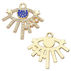 Pack of 20 Rhinestone Charms Gold Plated Pendants Pave Crystal Accessories for Necklace Bracelet Jewelry Making DIY Crafting - color: (Eyes with Stars)VID63101