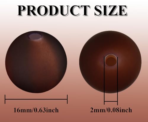 25pcs Resin Transparent Frosted Beads 16mm Cat Eye Circular Rubber Bead Spacer Bead DIY Making Friendship Bracelet Phone Chain Keychain Pen Beads Accessories (Coffee) - color: Coffee