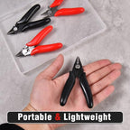 3.5-Inch Mini Cutter with Lock, 4 Pcs Precision Flush Cutters, Spring Loaded Micro Wire Cutter Diagonal Side Cutters Nipper, Soft Copper Wire Snip for Electronics, Model Sprue, Jewelry Making