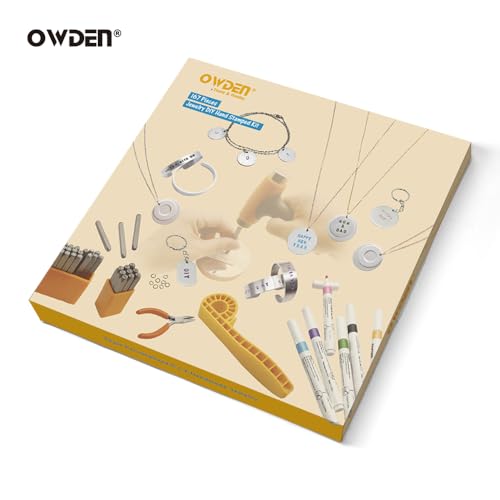 OWDEN 167 Pcs D.I.Y. Hand Stamped kit, Metal Stamping kit and DIY Personalized Stamp Jewelry Gift, Tag and Bracelet Blanks,Great Teenage Birthday Gift, Unique Handmade Jewelry
