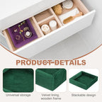 uxcell Stackable Jewelry Storage Tray, Empty Tray Drawer Organizer, Small Display Box for Earrings, Necklaces, Rings and Bracelets, Dark Green - color: Dark Green